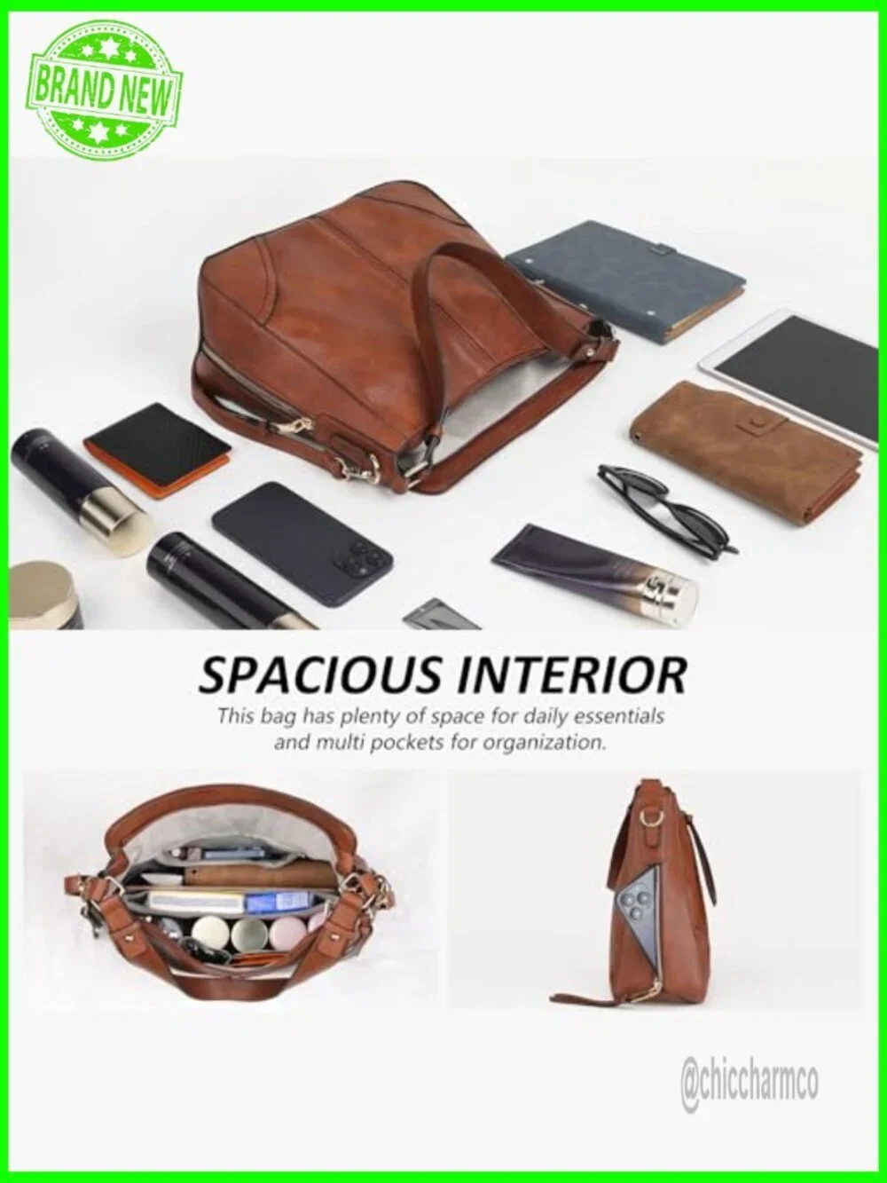 PU Leather Hobo Crossbody Bag Set with Wallet Adjustable Strap